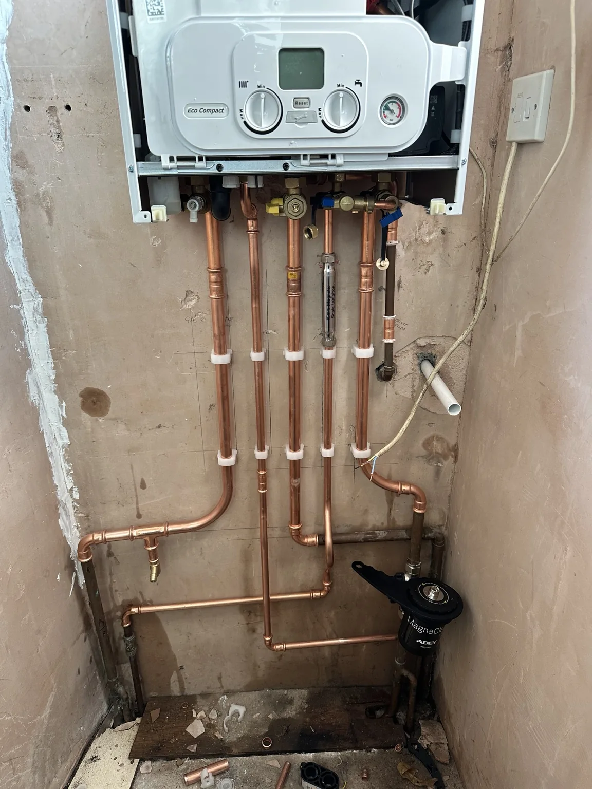 Boiler pipework installation
