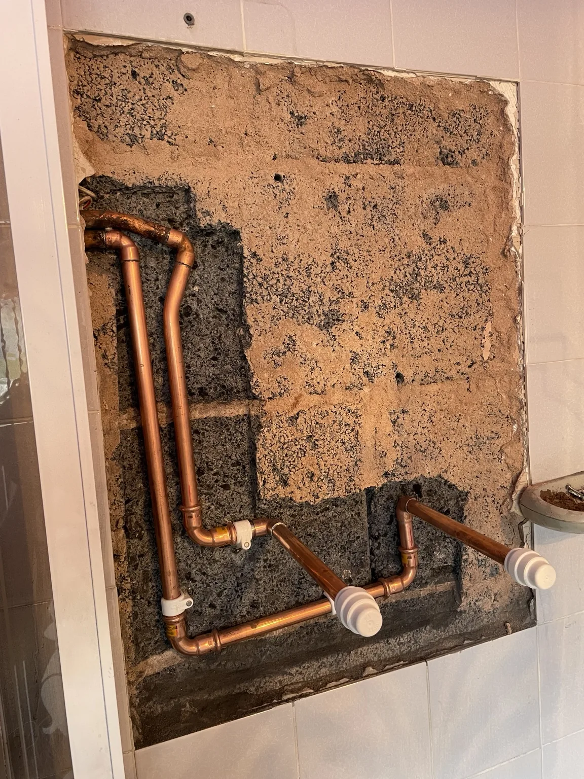 Copper pipework installation